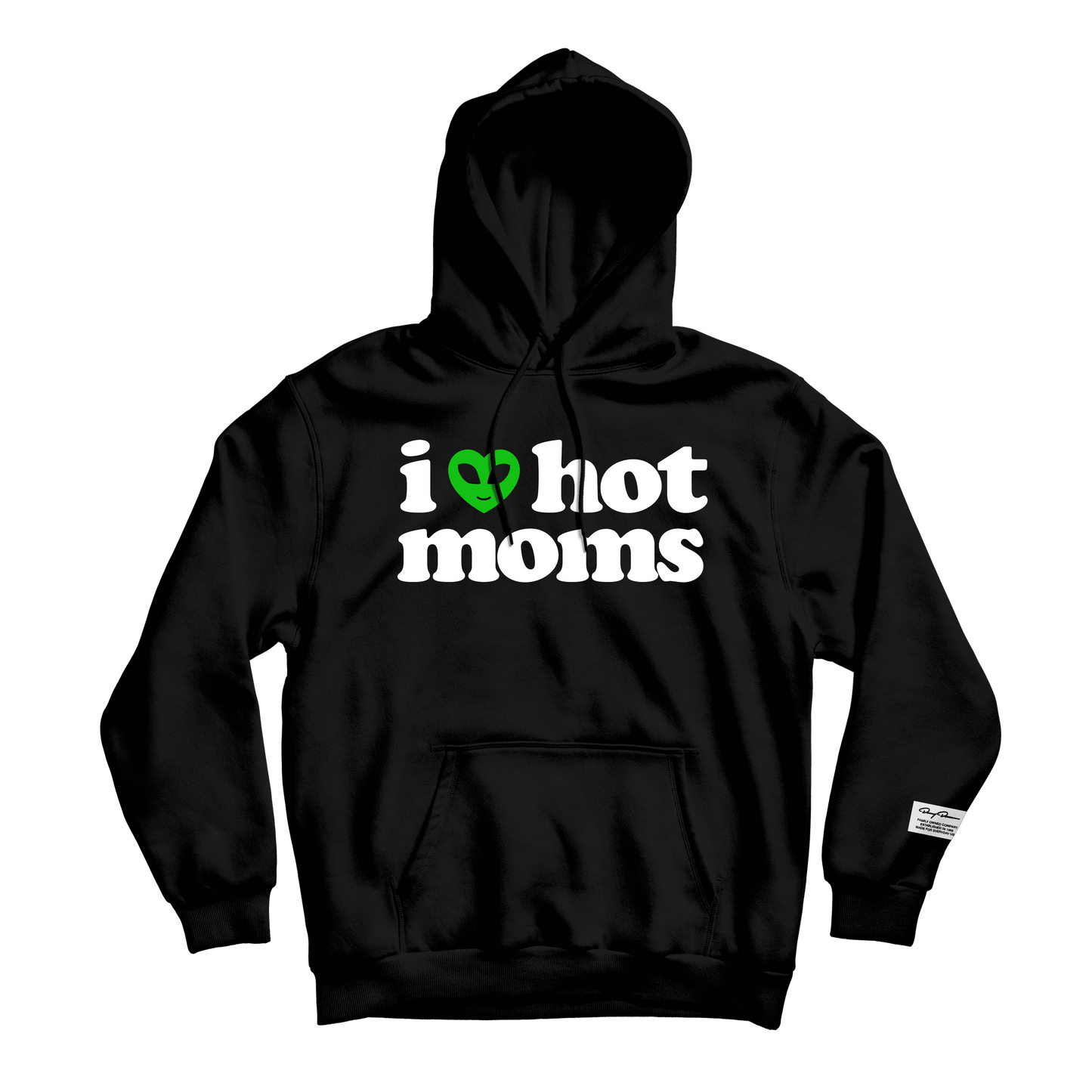 I Heart Hot Moms Alien Black Hoodie