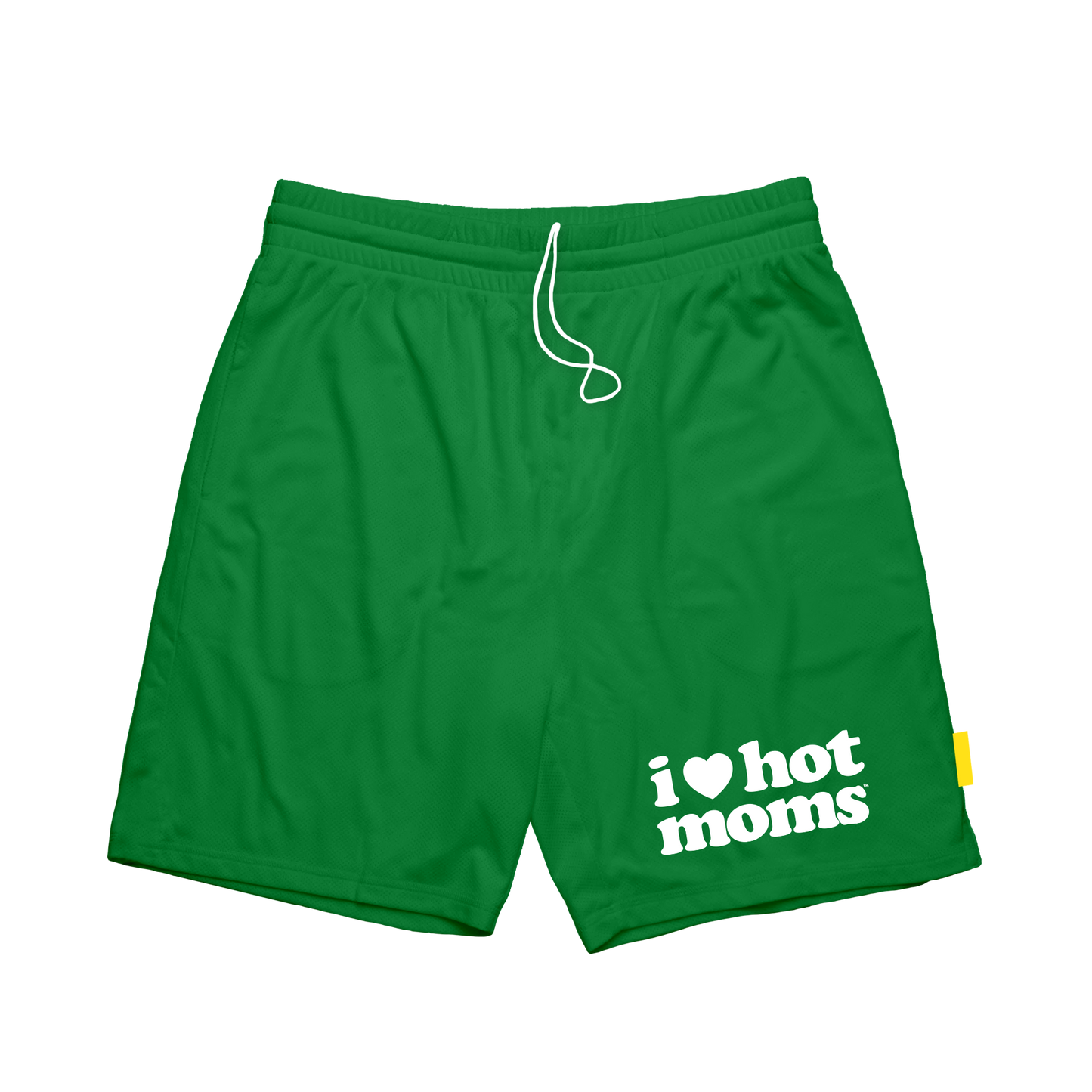 I Heart Hot Moms Green Mesh Shorts