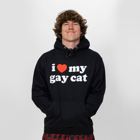Load image into Gallery viewer, I Heart My Cat Black Hoodie
