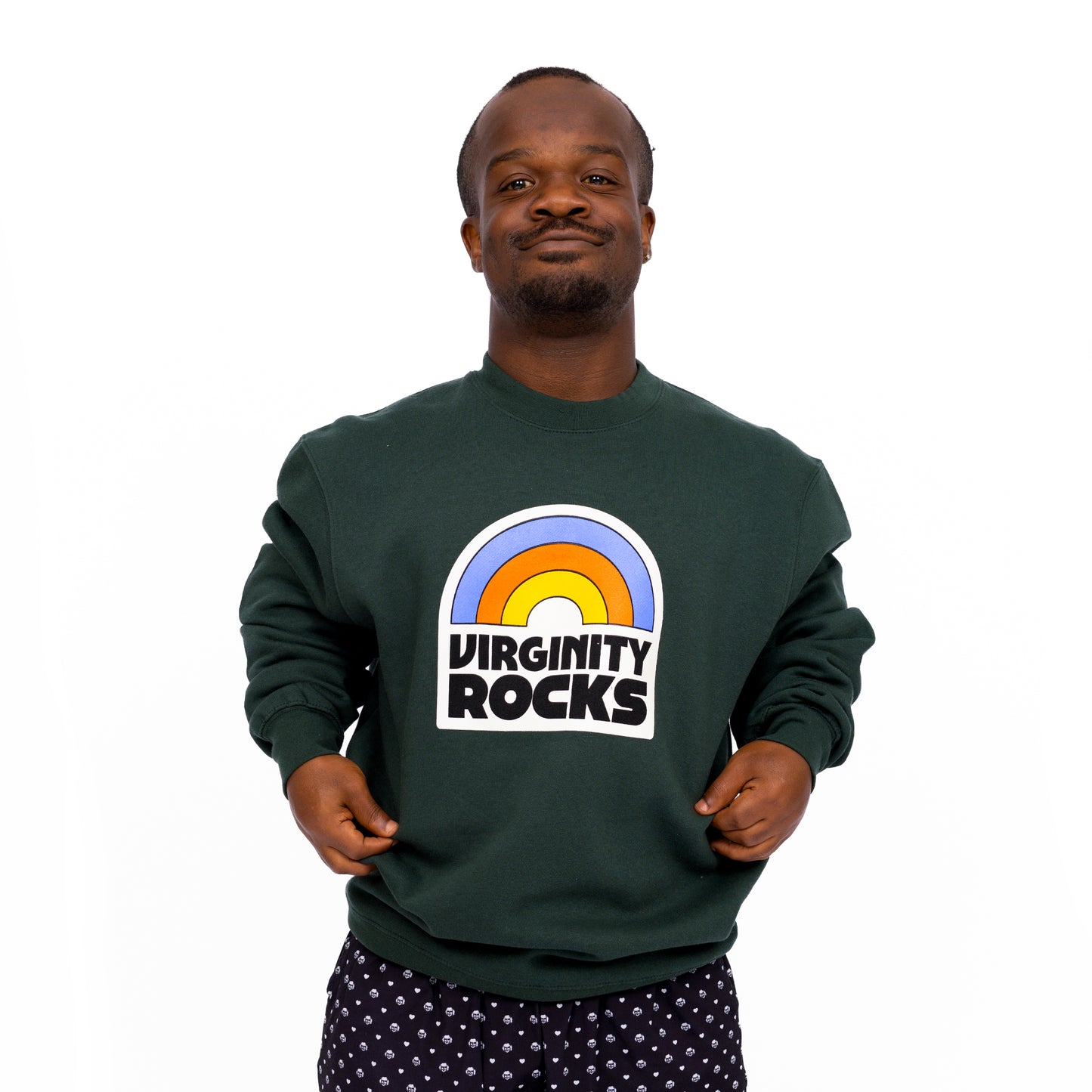 Virginity Rocks Aviator Forest Crewneck