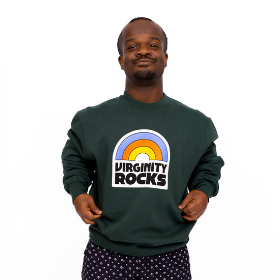Virginity Rocks Aviator Forest Crewneck