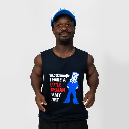 Load image into Gallery viewer, Little Seaman Navy Sleeveless Tank

