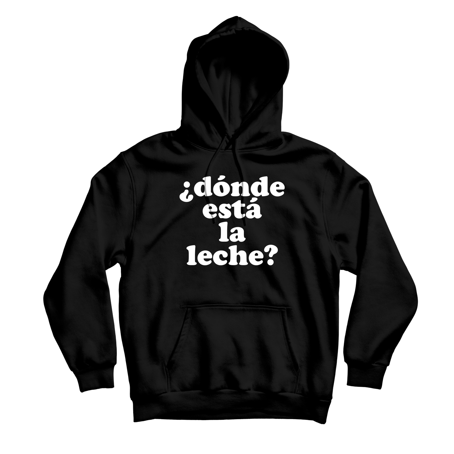 Donde Esta La Leche Black Hoodie