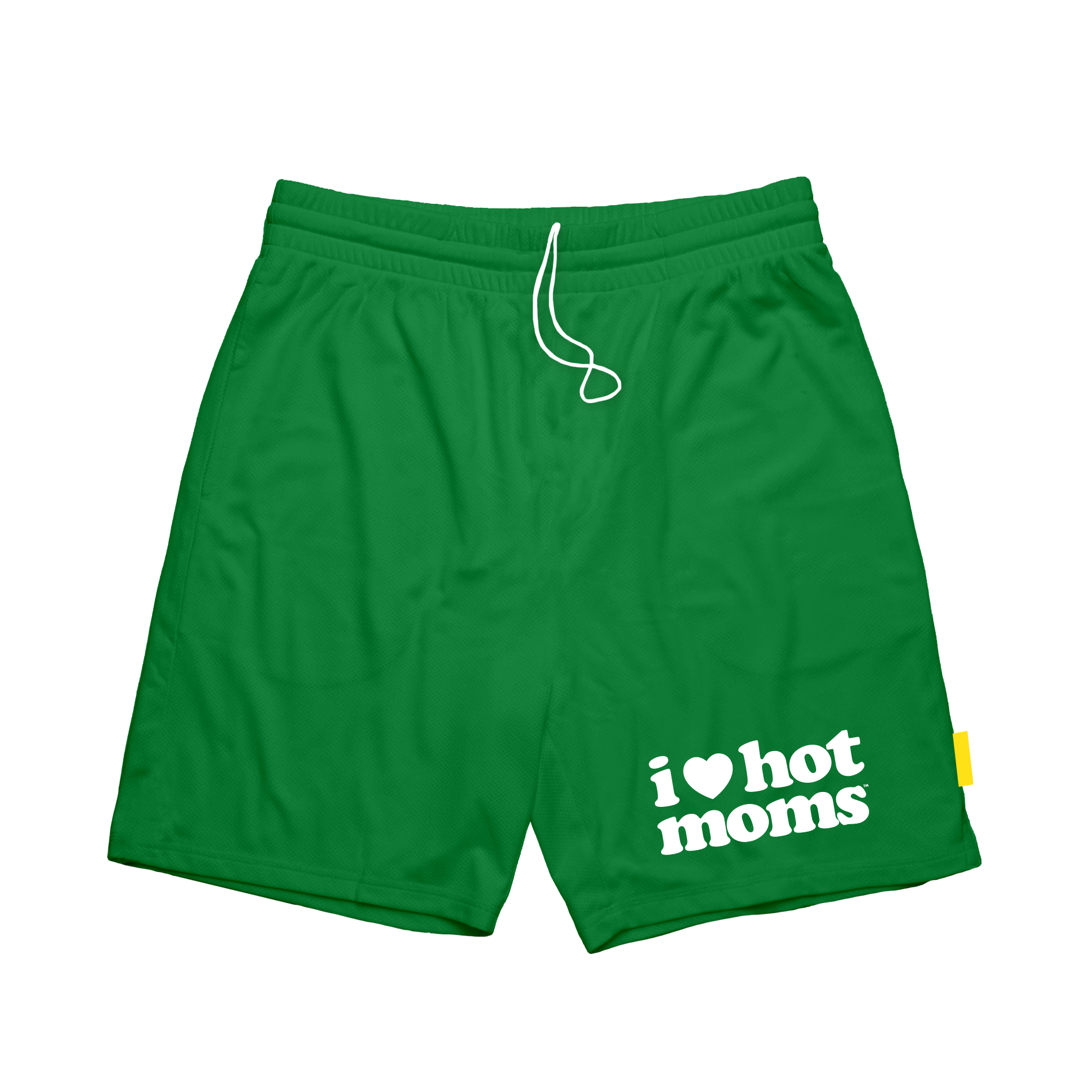 I Heart Hot Moms Green Mesh Shorts