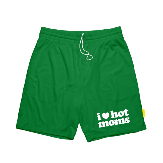 Load image into Gallery viewer, I Heart Hot Moms Green Mesh Shorts
