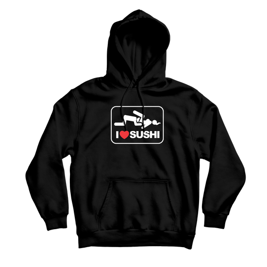 I Heart Sushi Black Hoodie