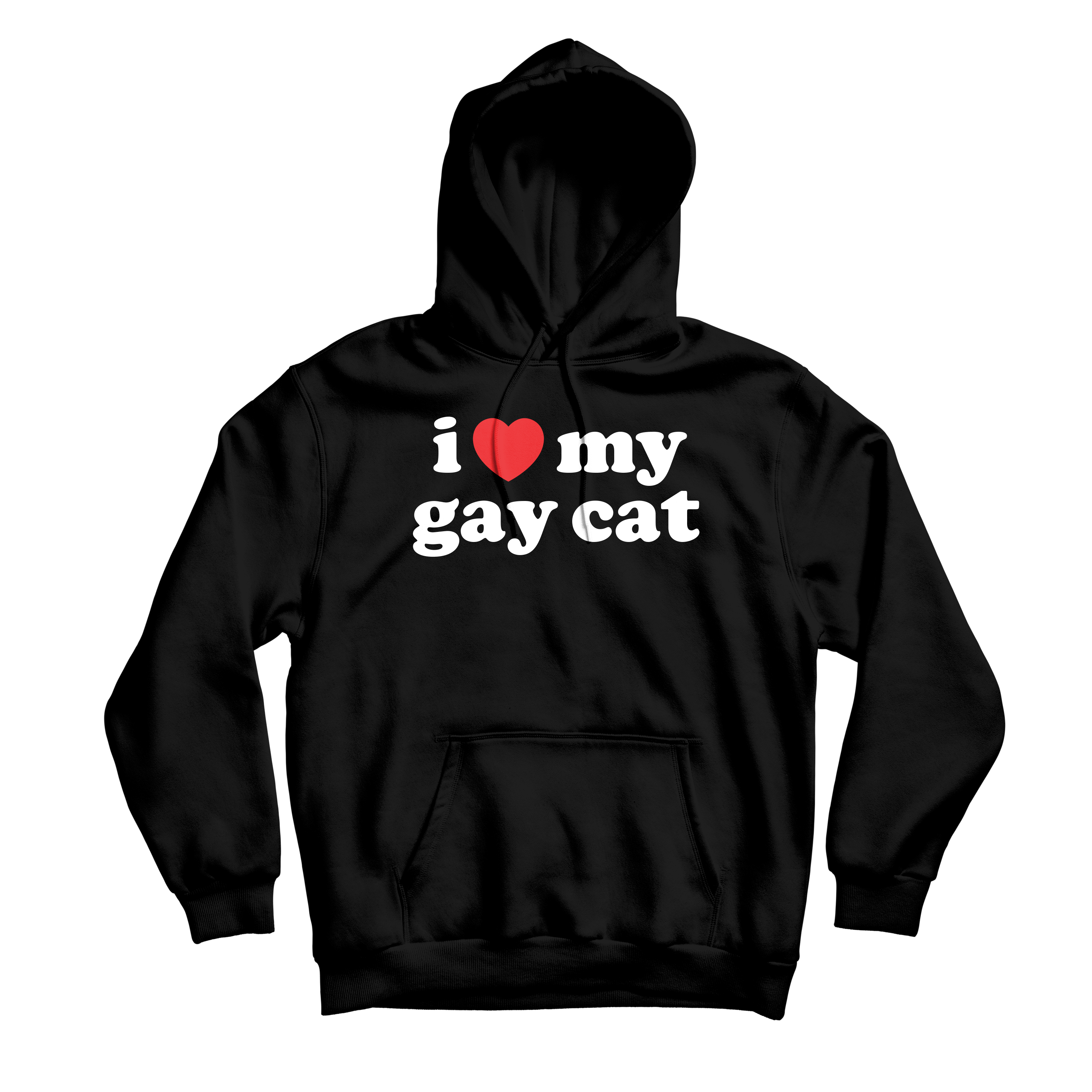 I Heart My Cat Black Hoodie
