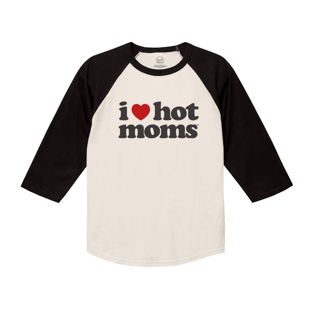I Heart Hot Moms Vintage Baseball Tee