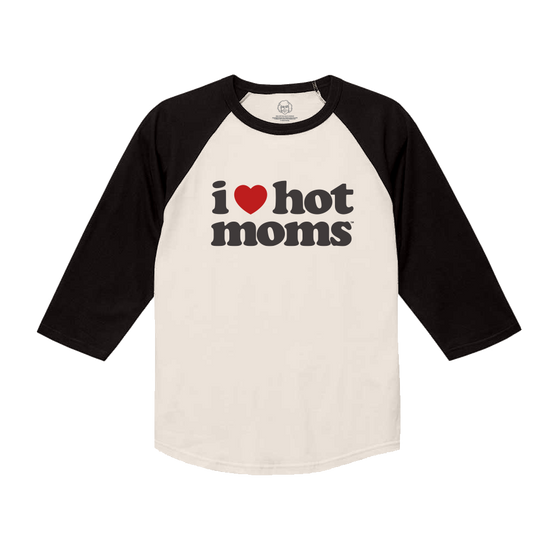I Heart Hot Moms Vintage Baseball Tee
