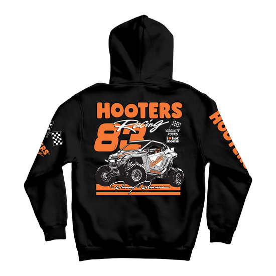 Load image into Gallery viewer, Rzr Hooters Racing Black Hoodie
