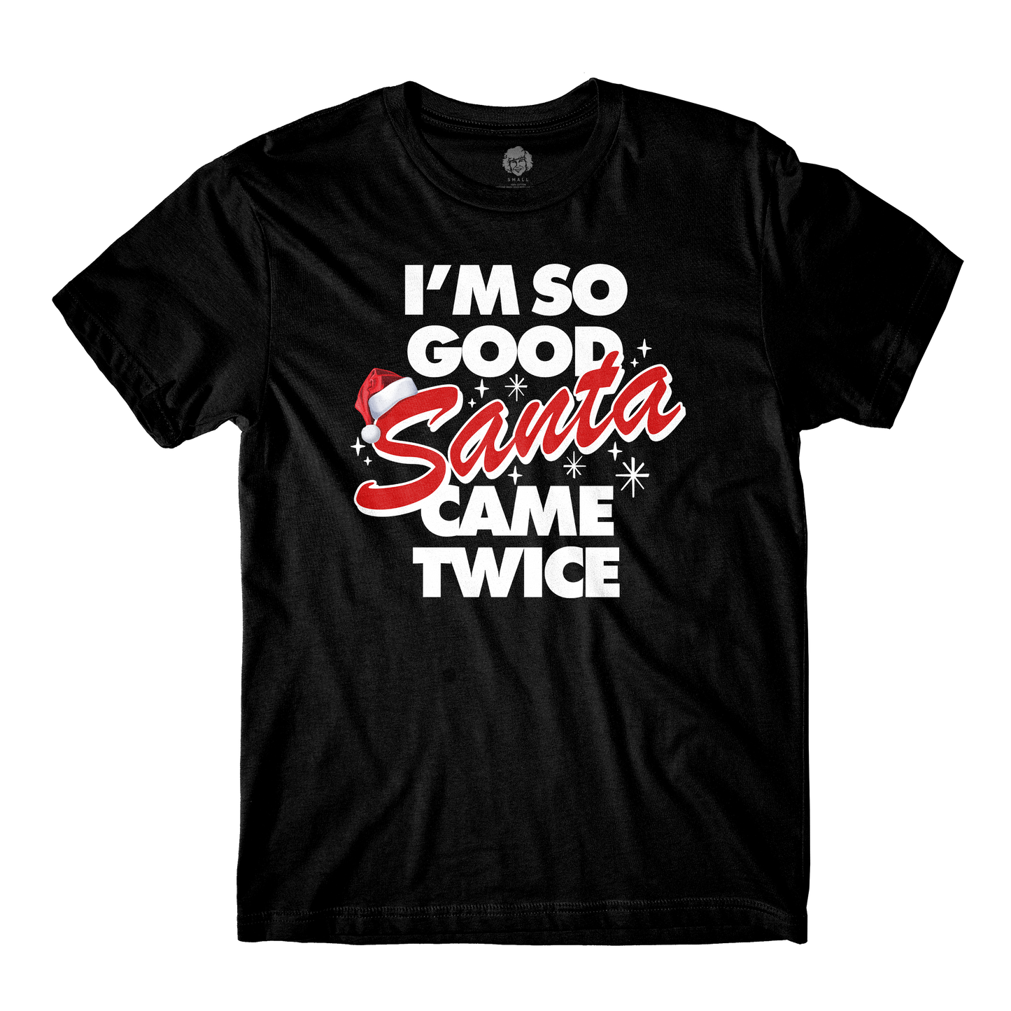 Santa Came Twice Black Tee