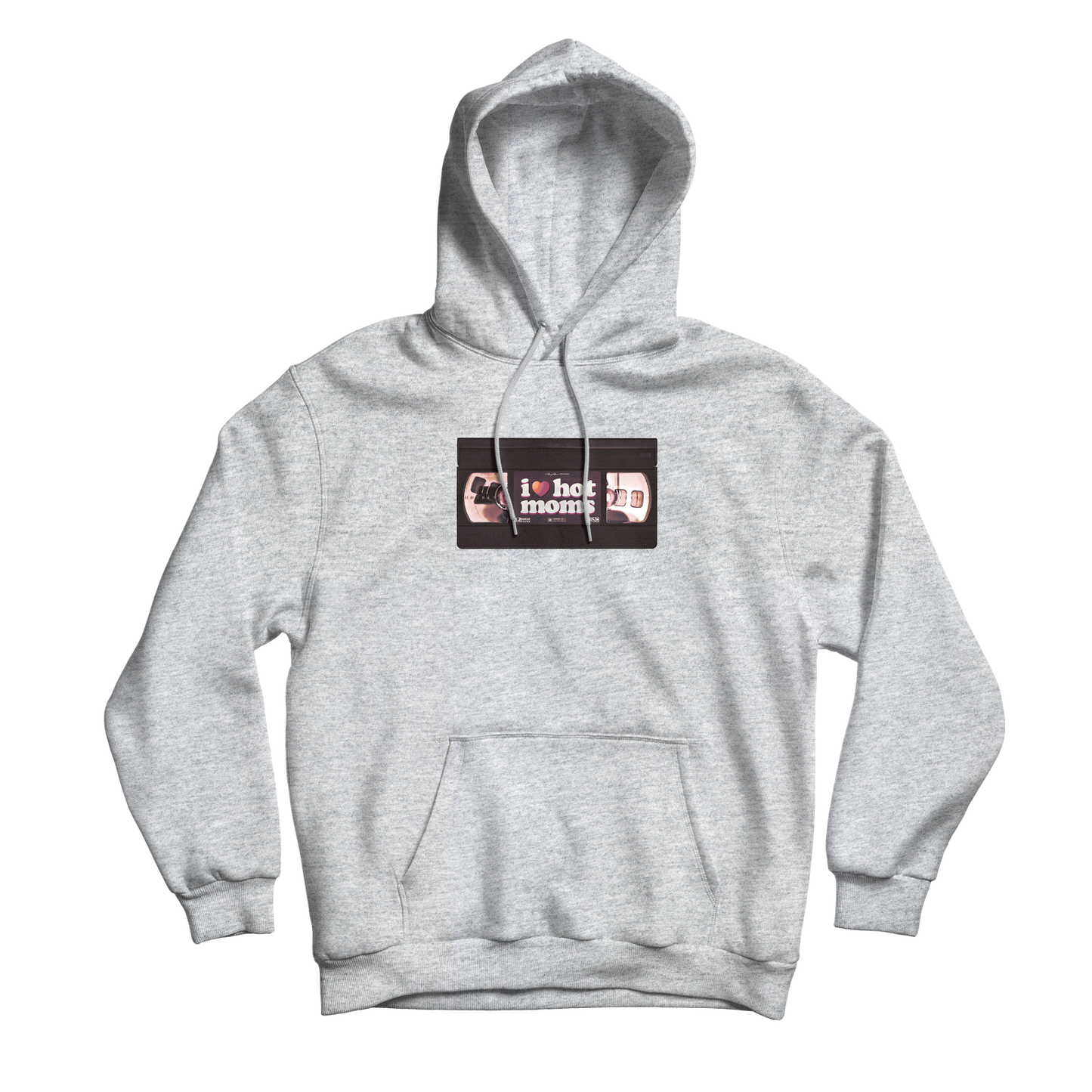 I Heart Hot Moms VHS Grey Hoodie