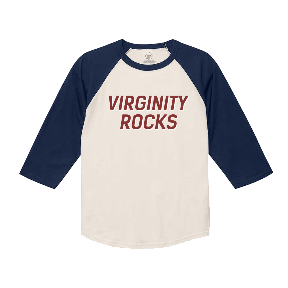 Virginity Rocks Vintage Baseball Tee
