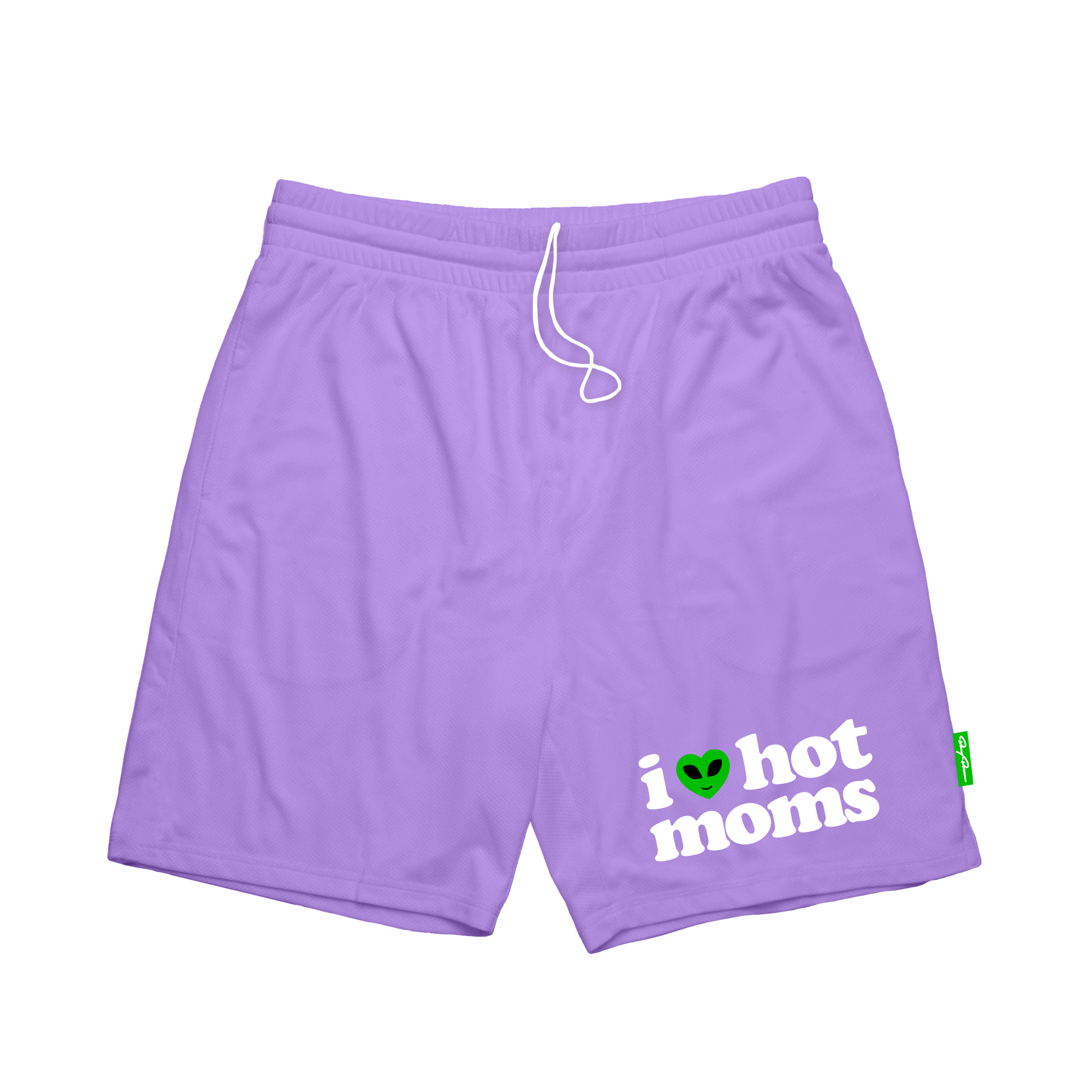 I Heart Hot Moms Alien Lavender Mesh Shorts
