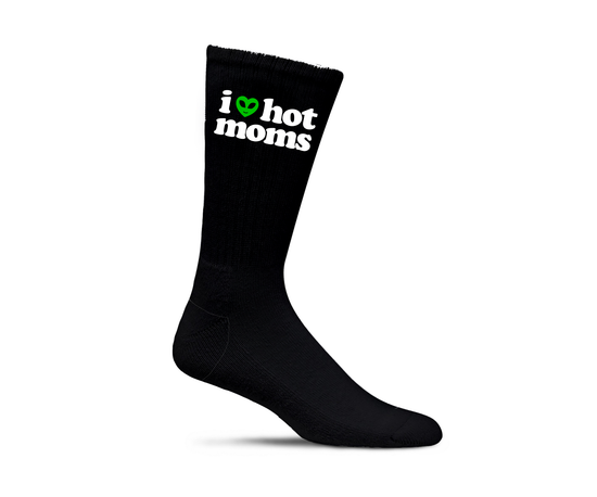I Heart Hot Moms Alien Black Socks