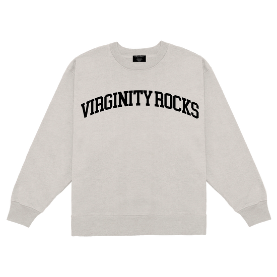 Virginity Rocks Arch Oatmeal Crewneck