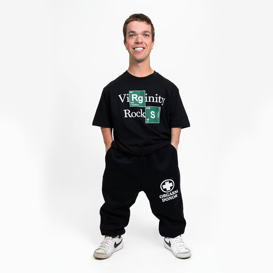 Load image into Gallery viewer, Orgasm Donor Black Sweatpants
