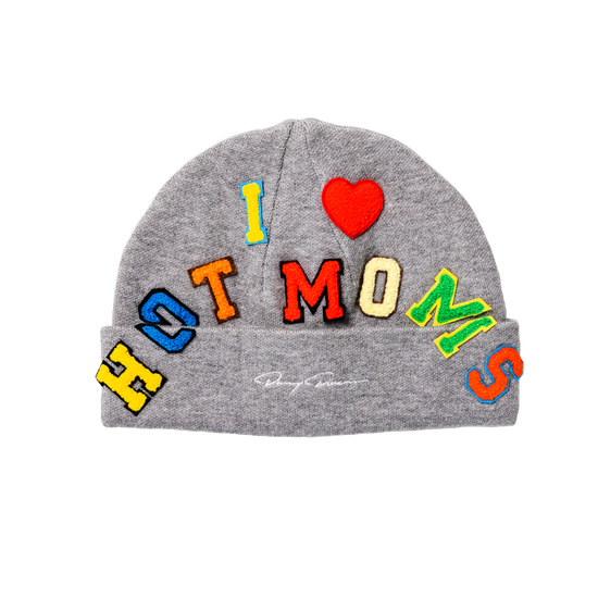 I Heart Hot Moms Patchwork Beanie