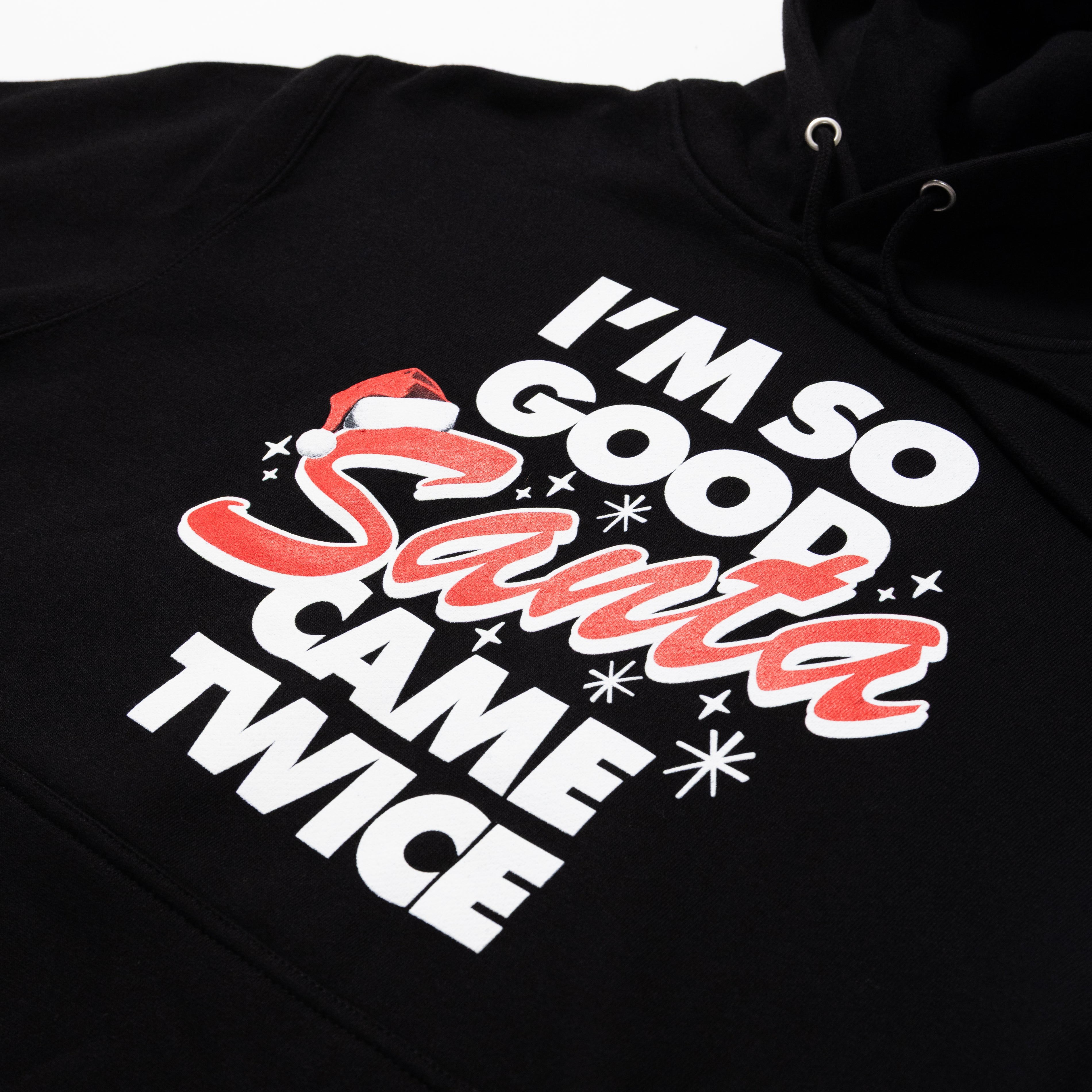 Santa Came Twice Black Hoodie