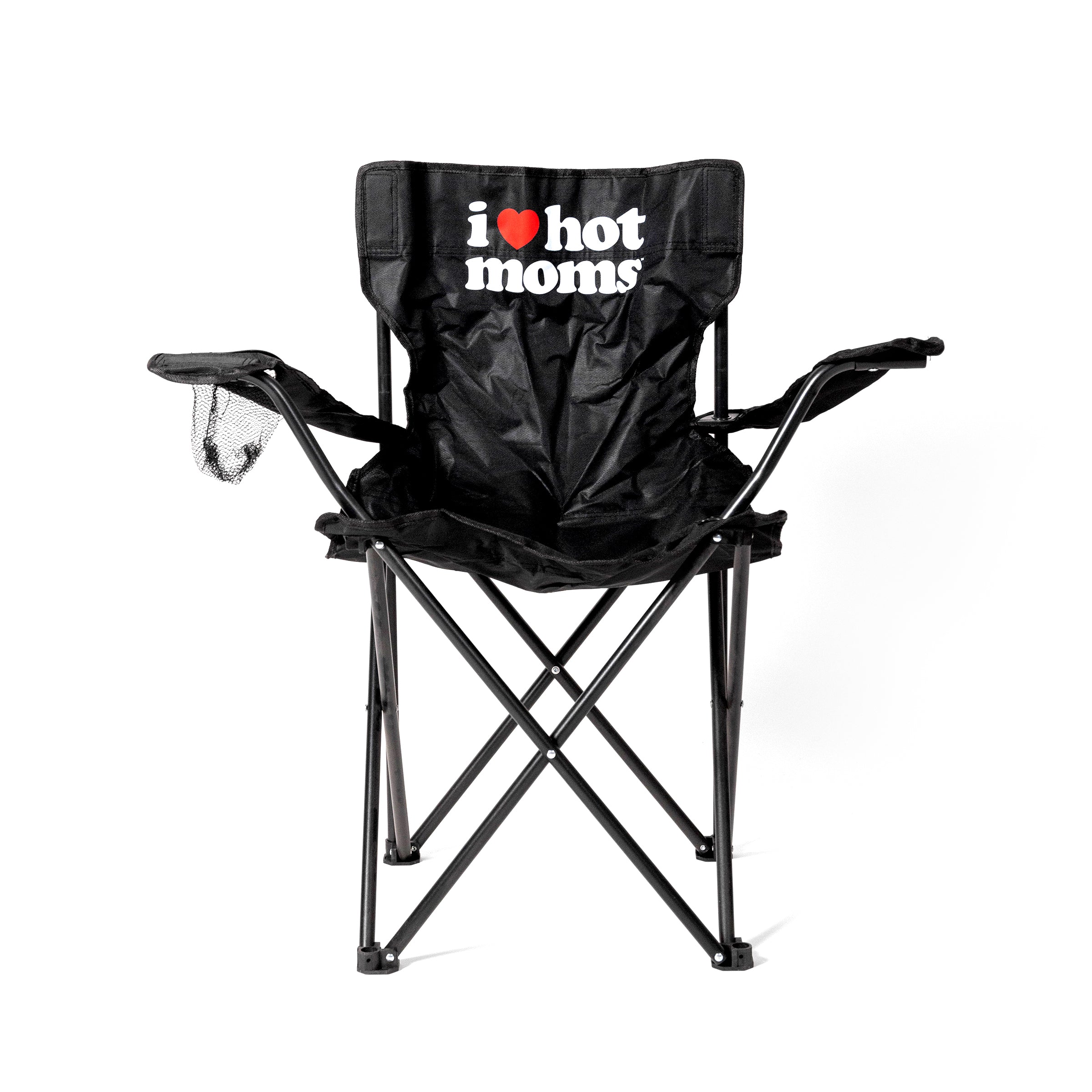 I Heart Hot Moms Black Beach Chair