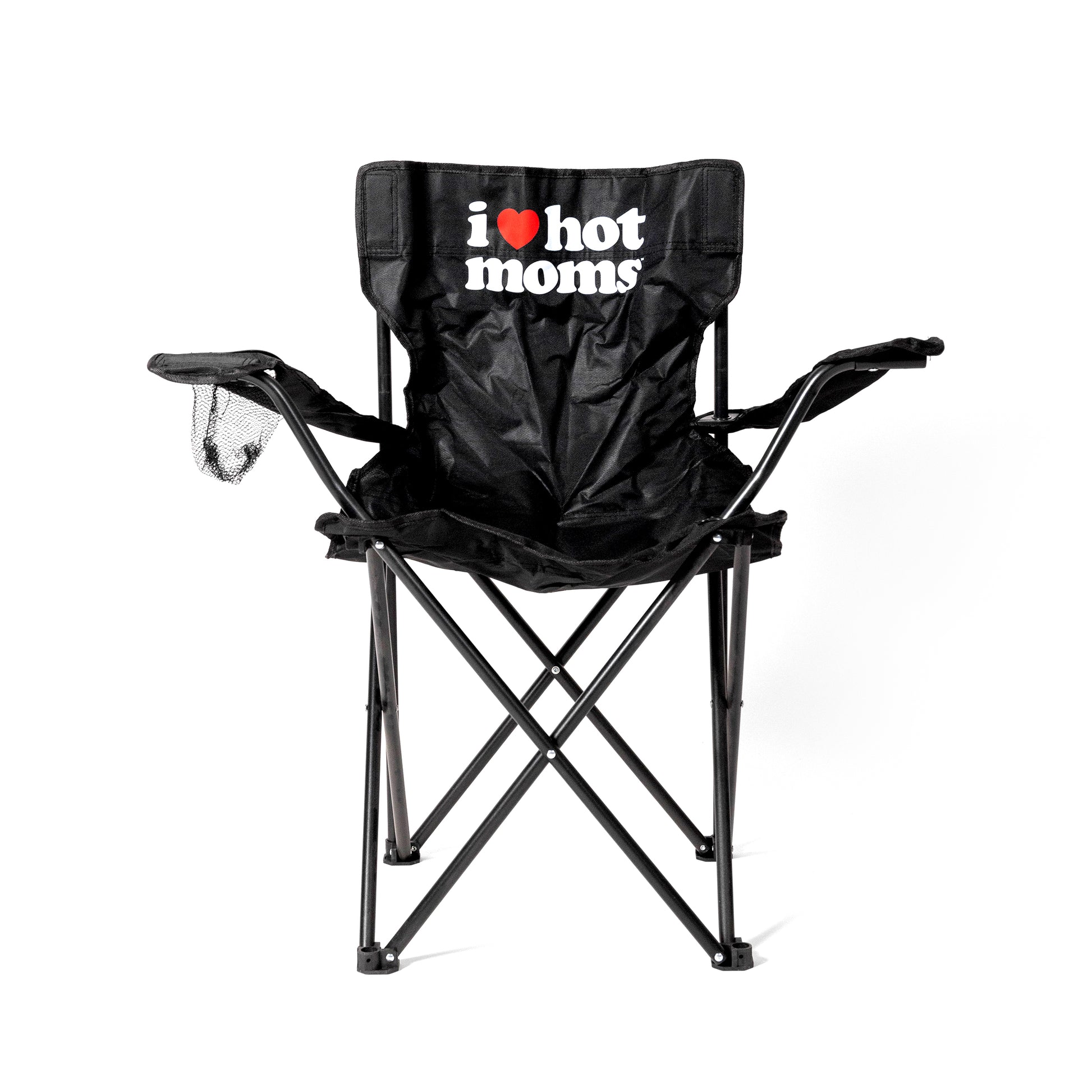 I Heart Hot Moms Black Beach Chair