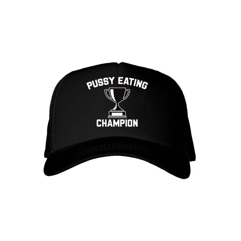 Pussy Eating Champion Black Trucker Hat