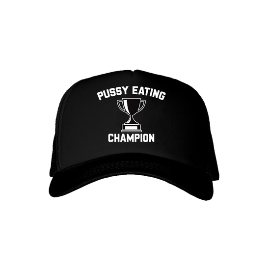 Pussy Eating Champion Black Trucker Hat
