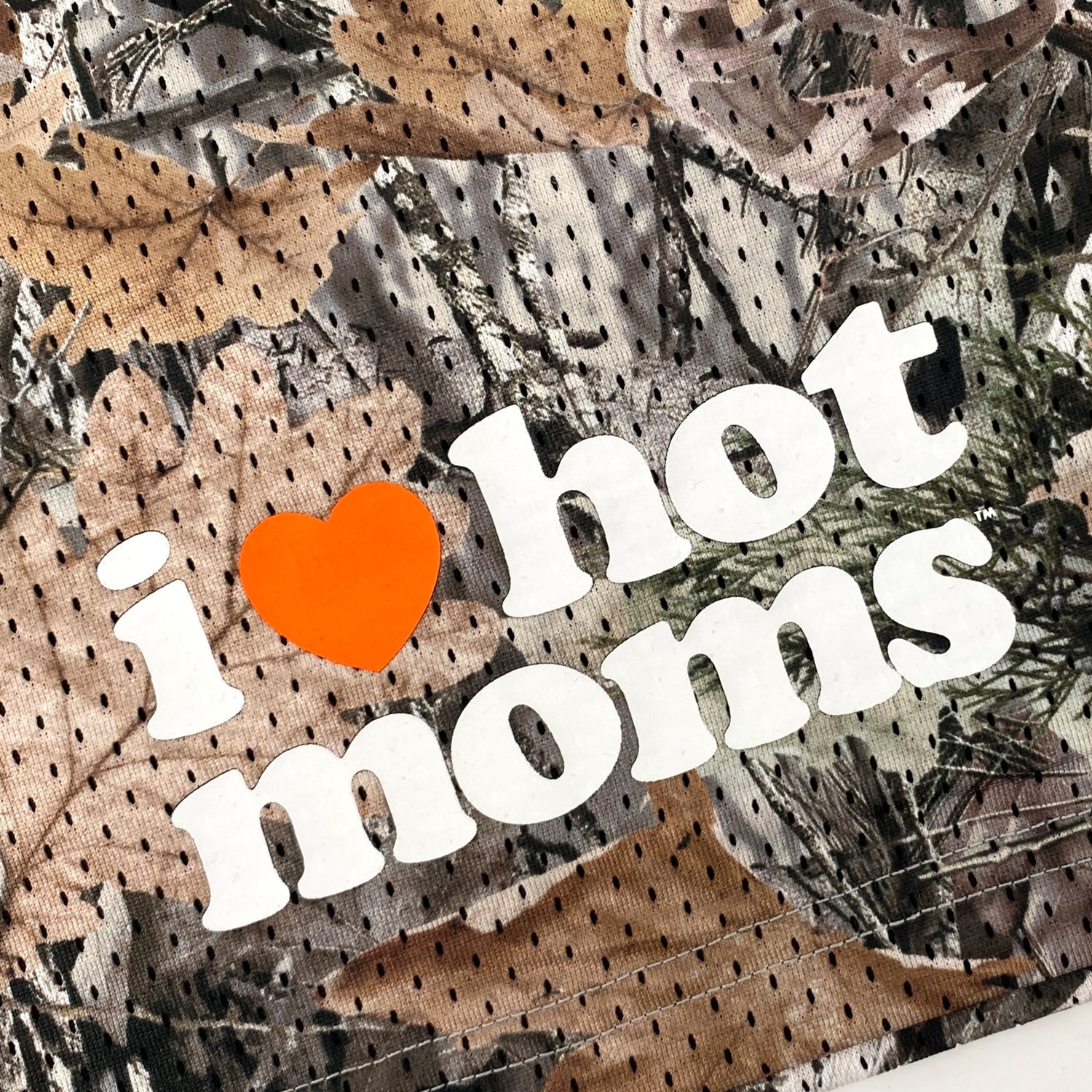 I Heart Hot Moms Camo Mesh Shorts