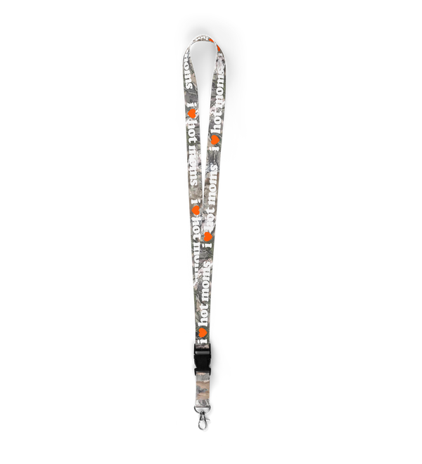 I Heart Hot Moms Camo Lanyard