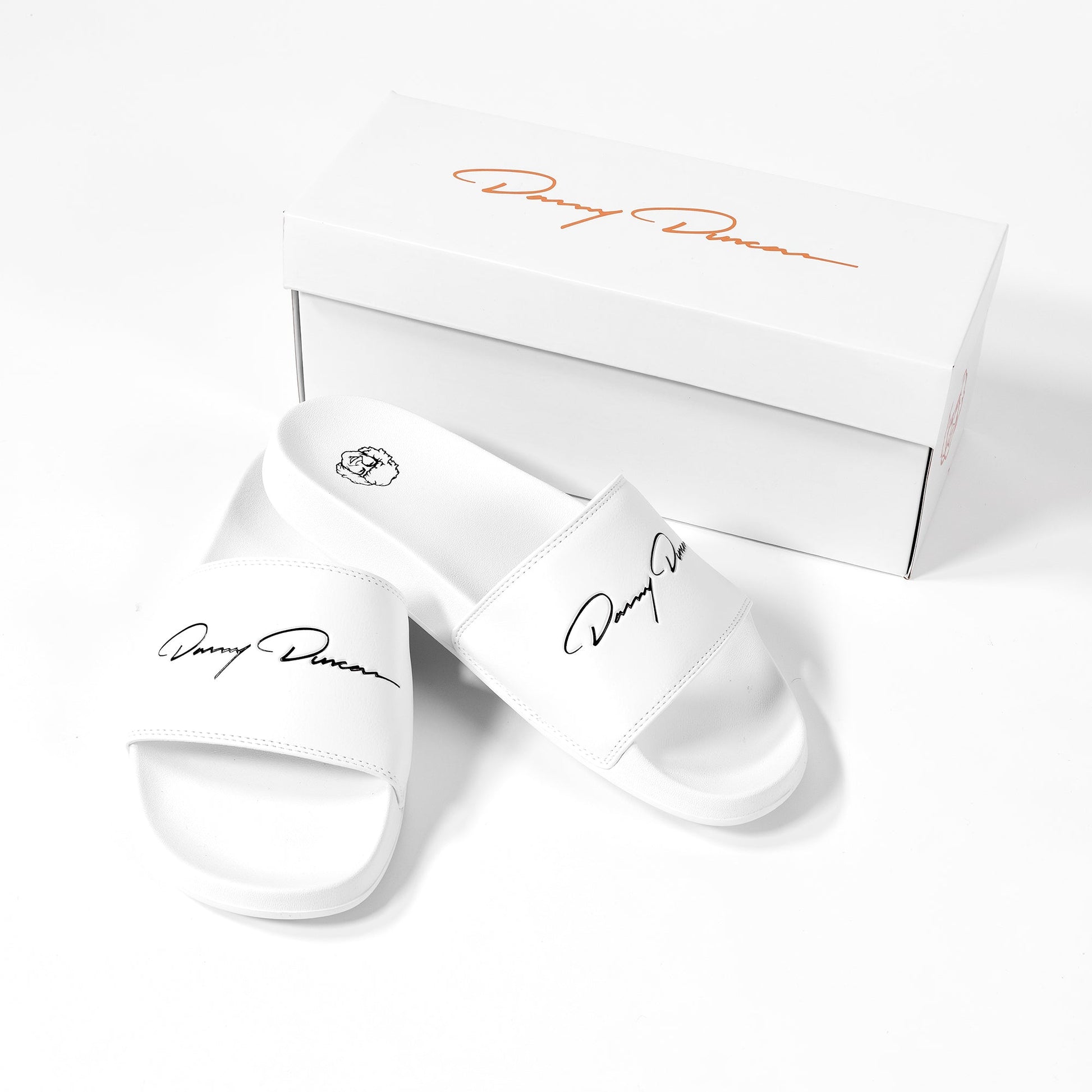 Danny Duncan White Signature Slides - Danny Duncan