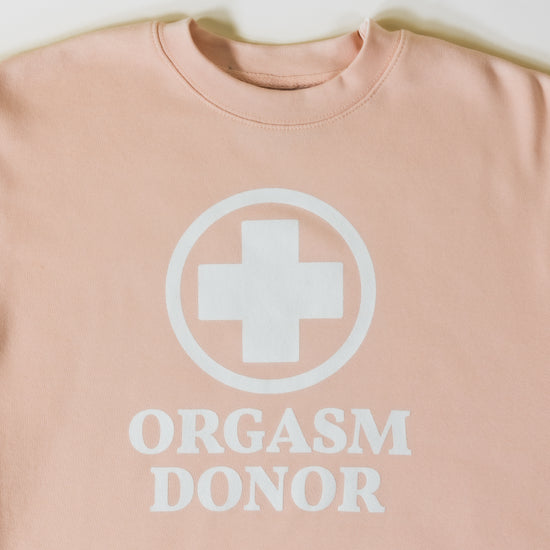 Load image into Gallery viewer, Orgasm Donor Pale Pink Crewneck
