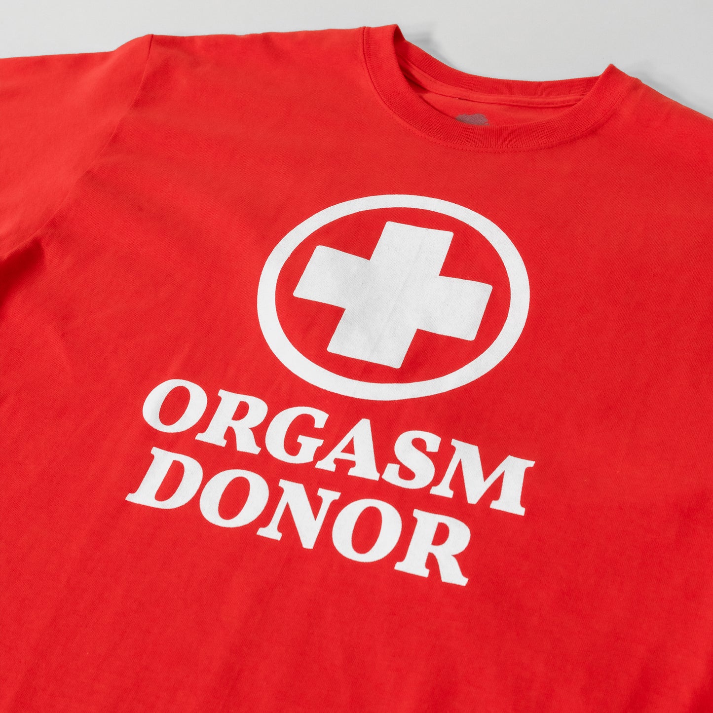 Orgasm Donor Red Tee