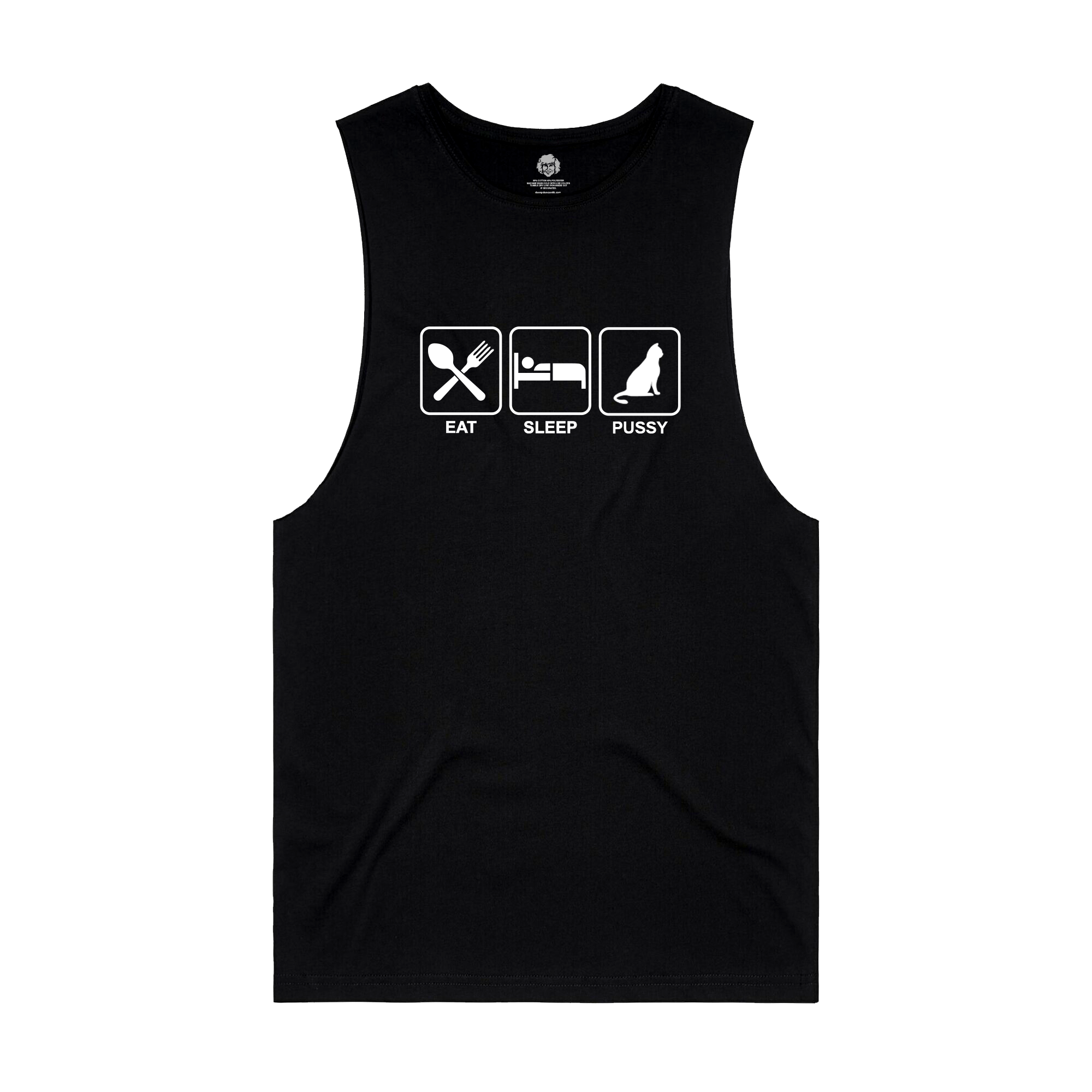 Eat Sleep Pussy Black Sleeveless Tank