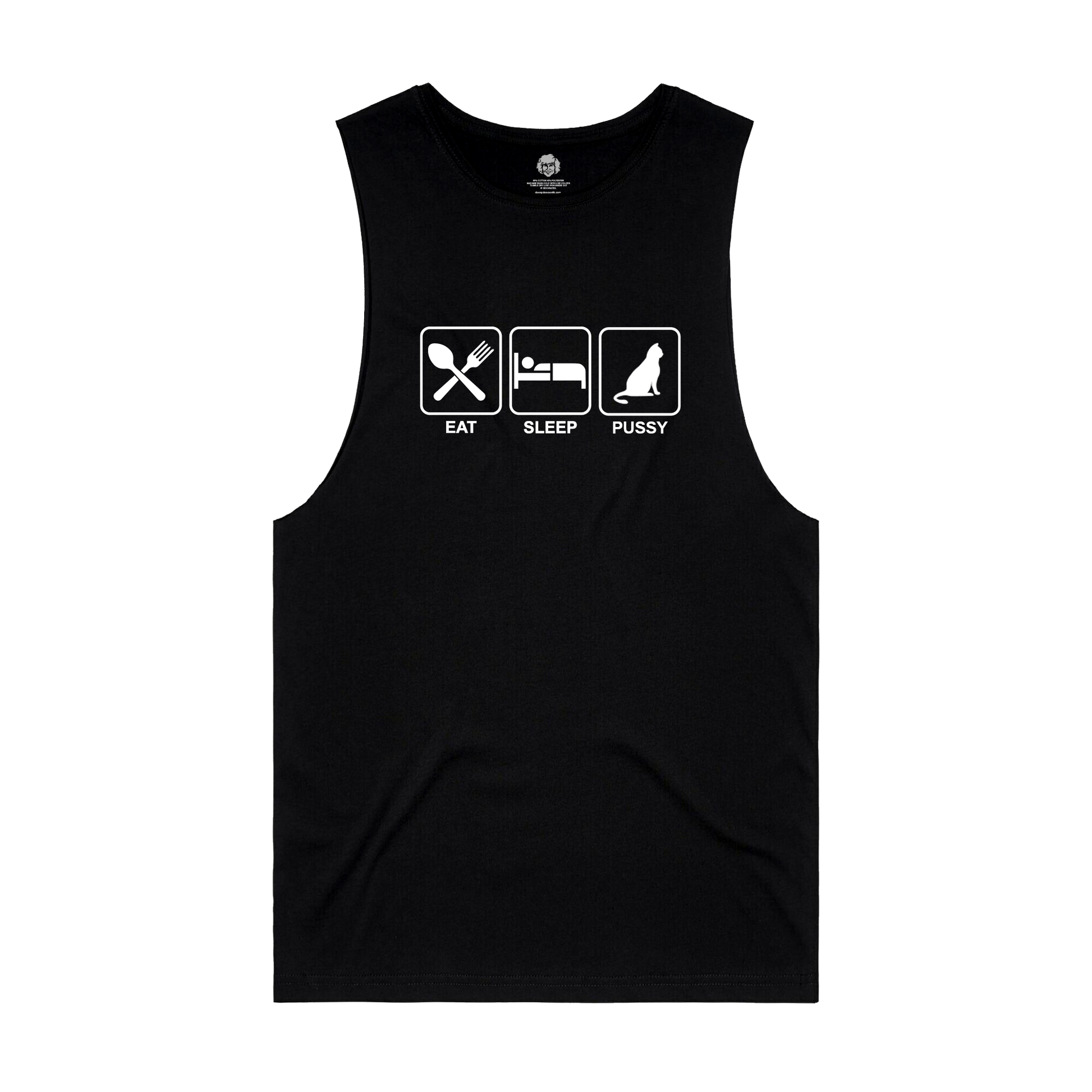 Eat Sleep Pussy Black Sleeveless Tank