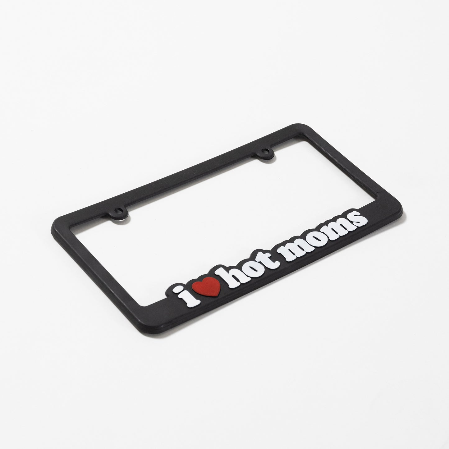I Heart Hot Moms Black License Plate