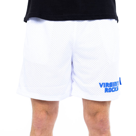 Virginity Rocks Game White Mesh Shorts