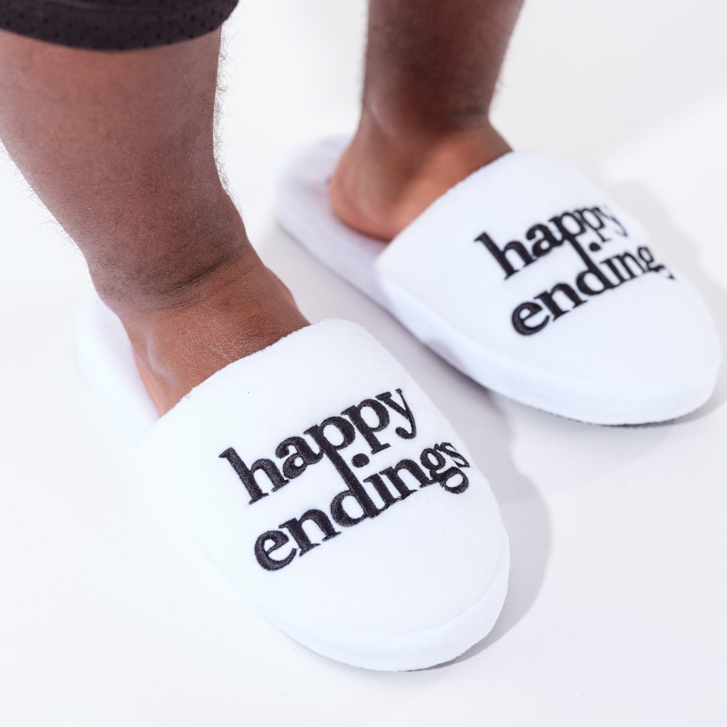 Happy Endings White Slippers