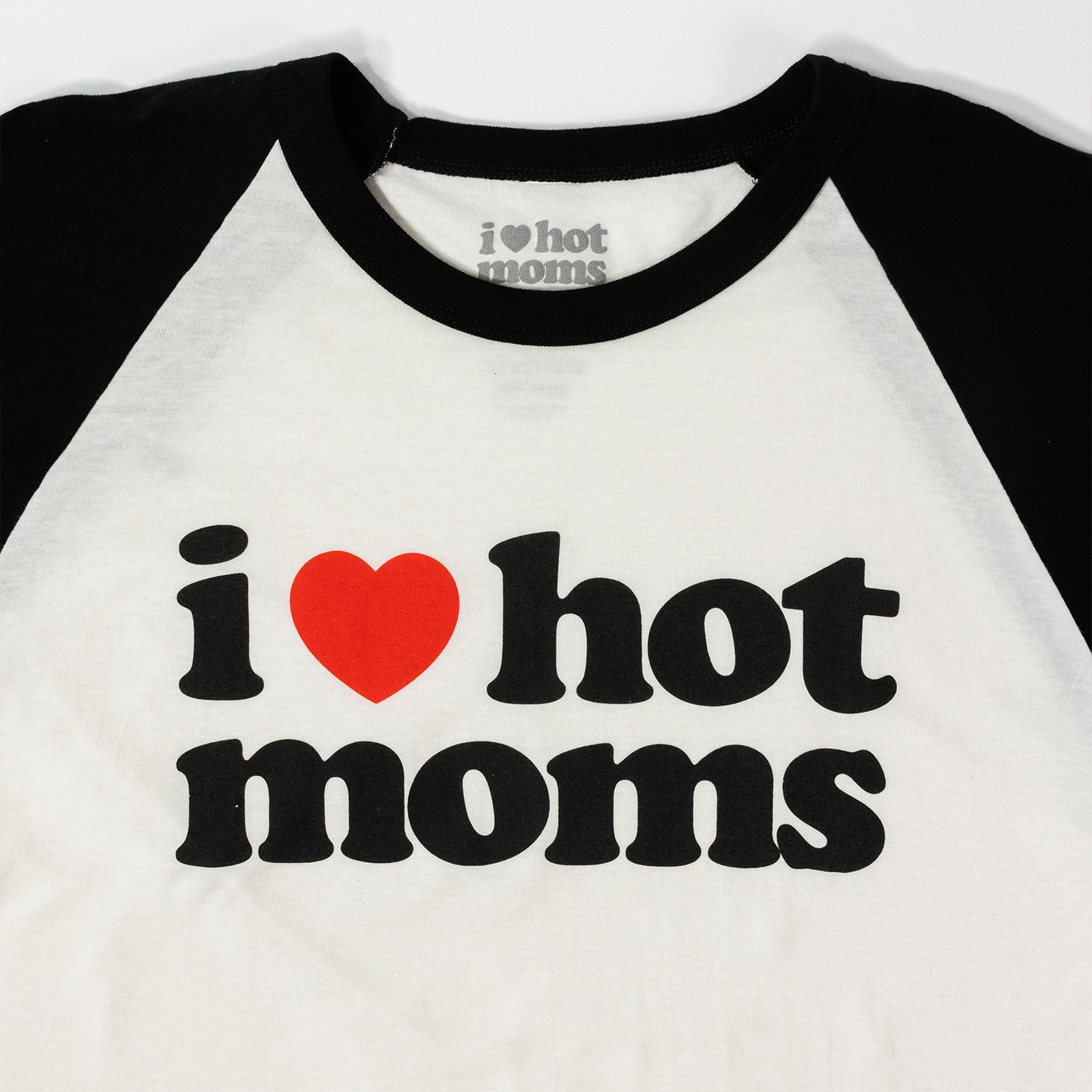 I Heart Hot Moms Vintage Baseball Tee