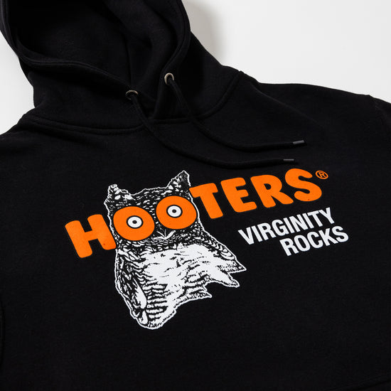 Load image into Gallery viewer, Virginity Rocks x Hooters Black Hoodie
