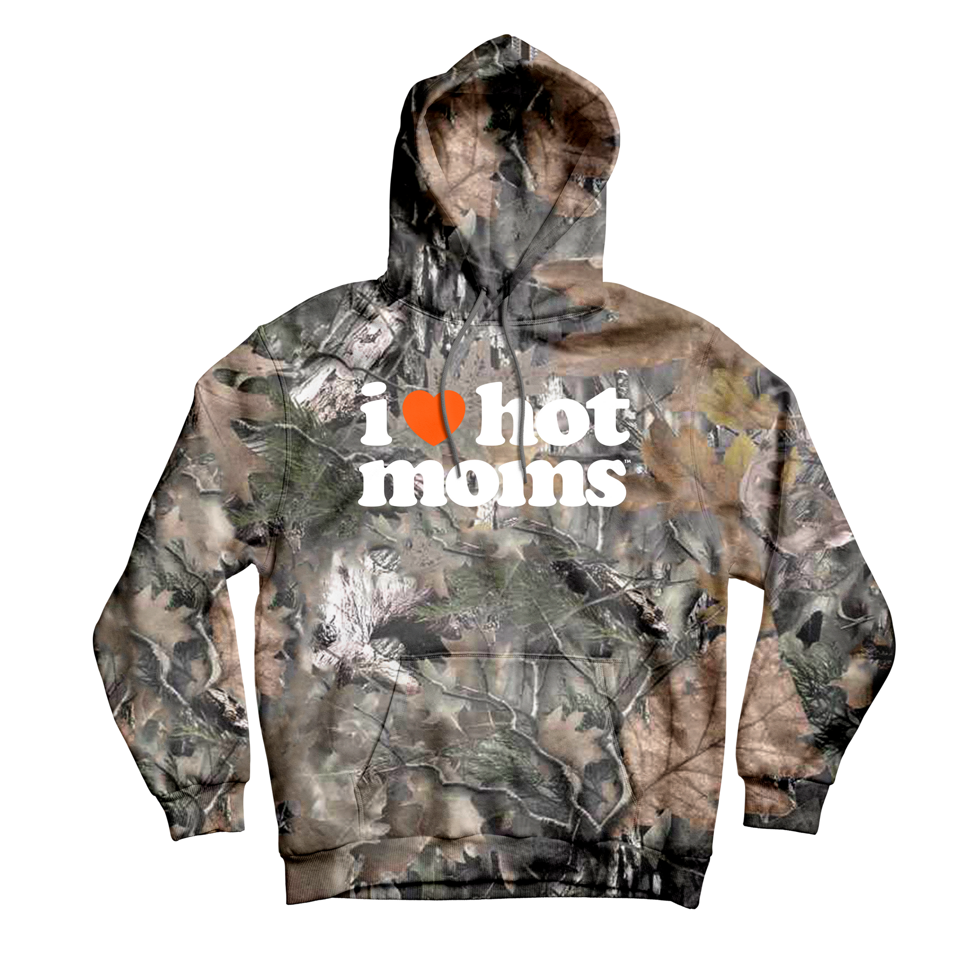 I Heart Hot Moms Camo Hoodie