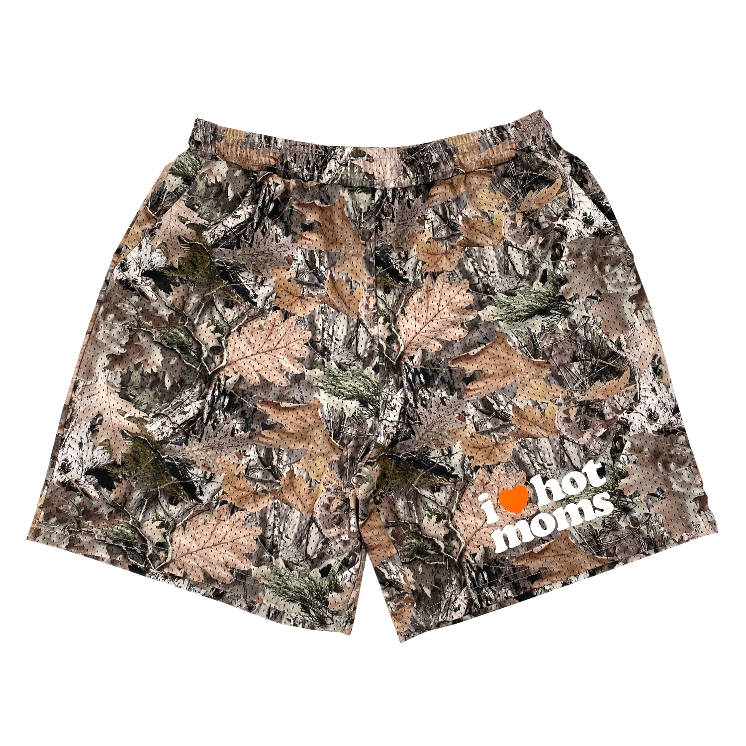 I Heart Hot Moms Camo Mesh Shorts