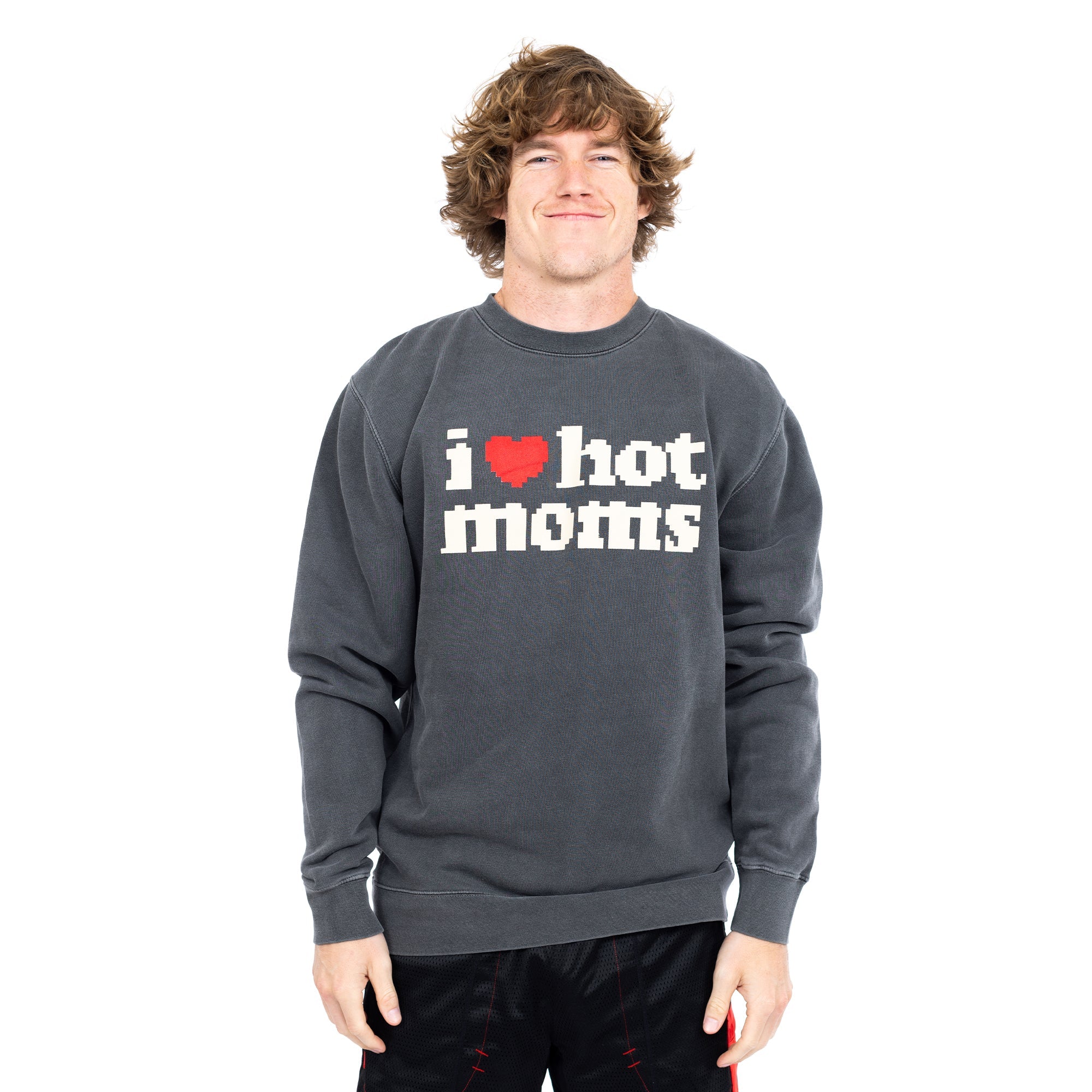 I Heart Hot Moms 8Bit Vintage Crewneck - Danny Duncan