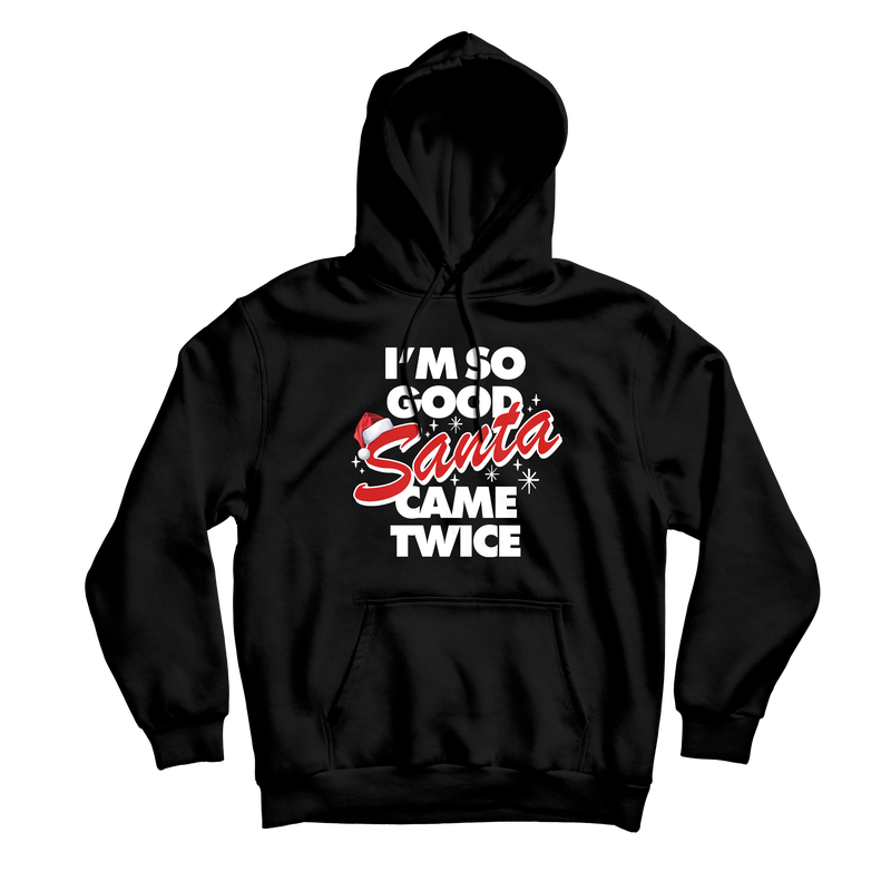 Santa Came Twice Black Hoodie