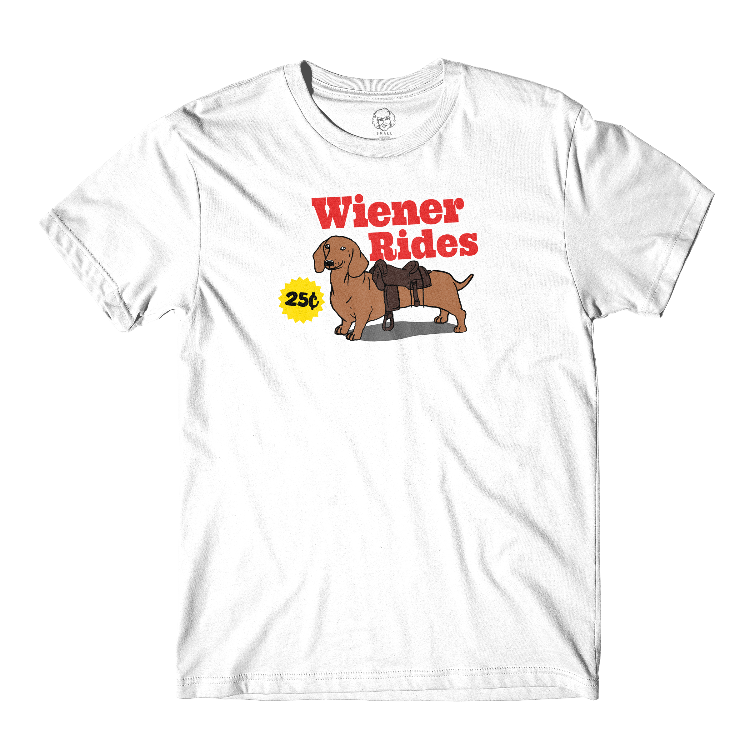 Wiener Rides White Tee