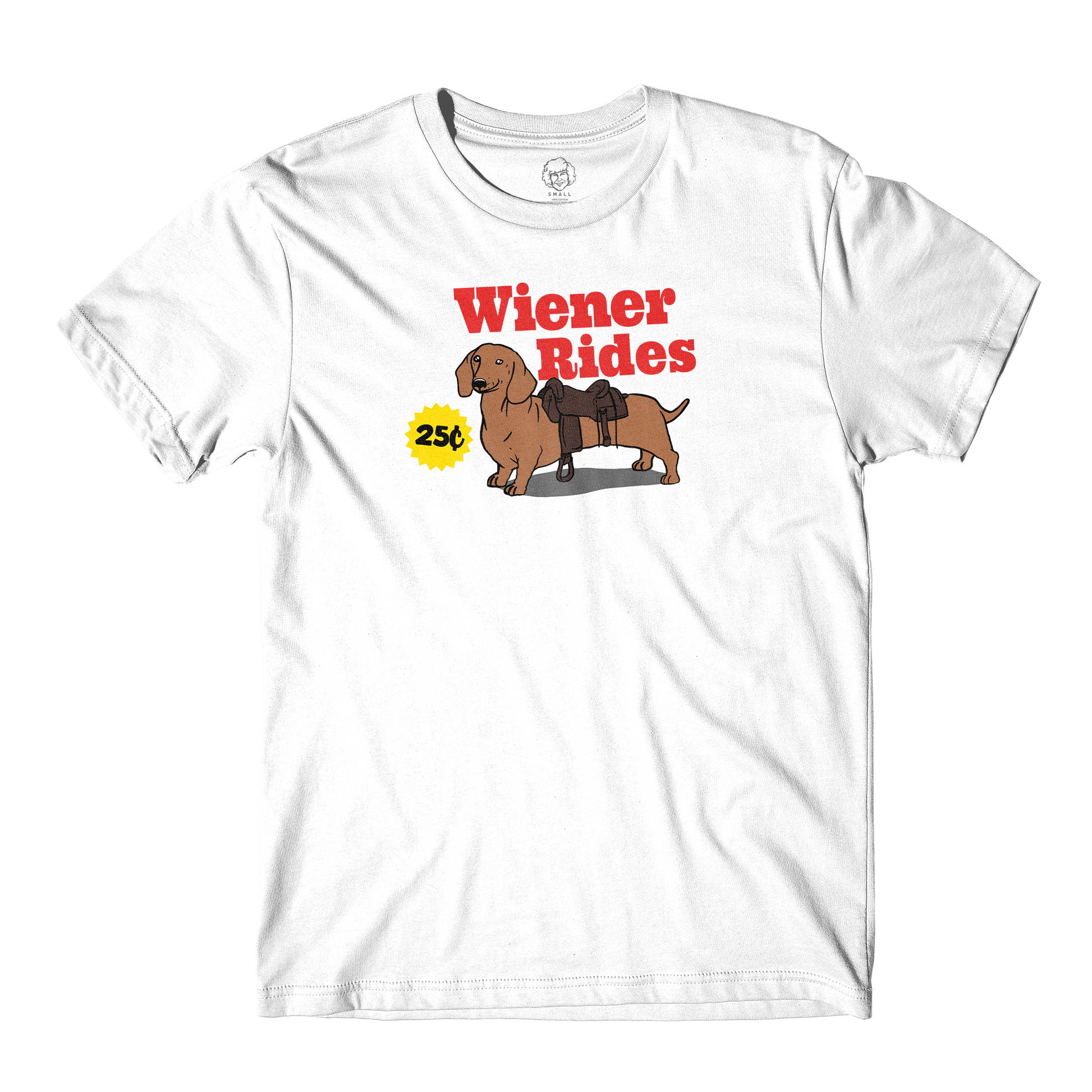 Wiener Rides White Tee