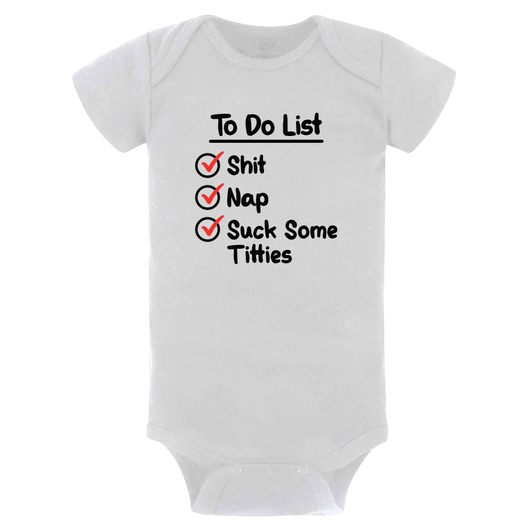 To Do List White Onesie