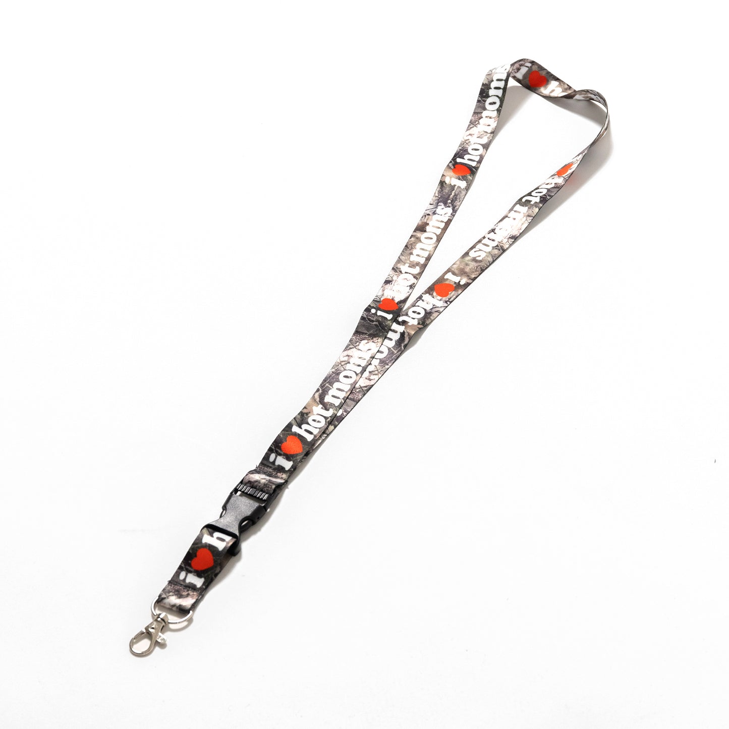 I Heart Hot Moms Camo Lanyard