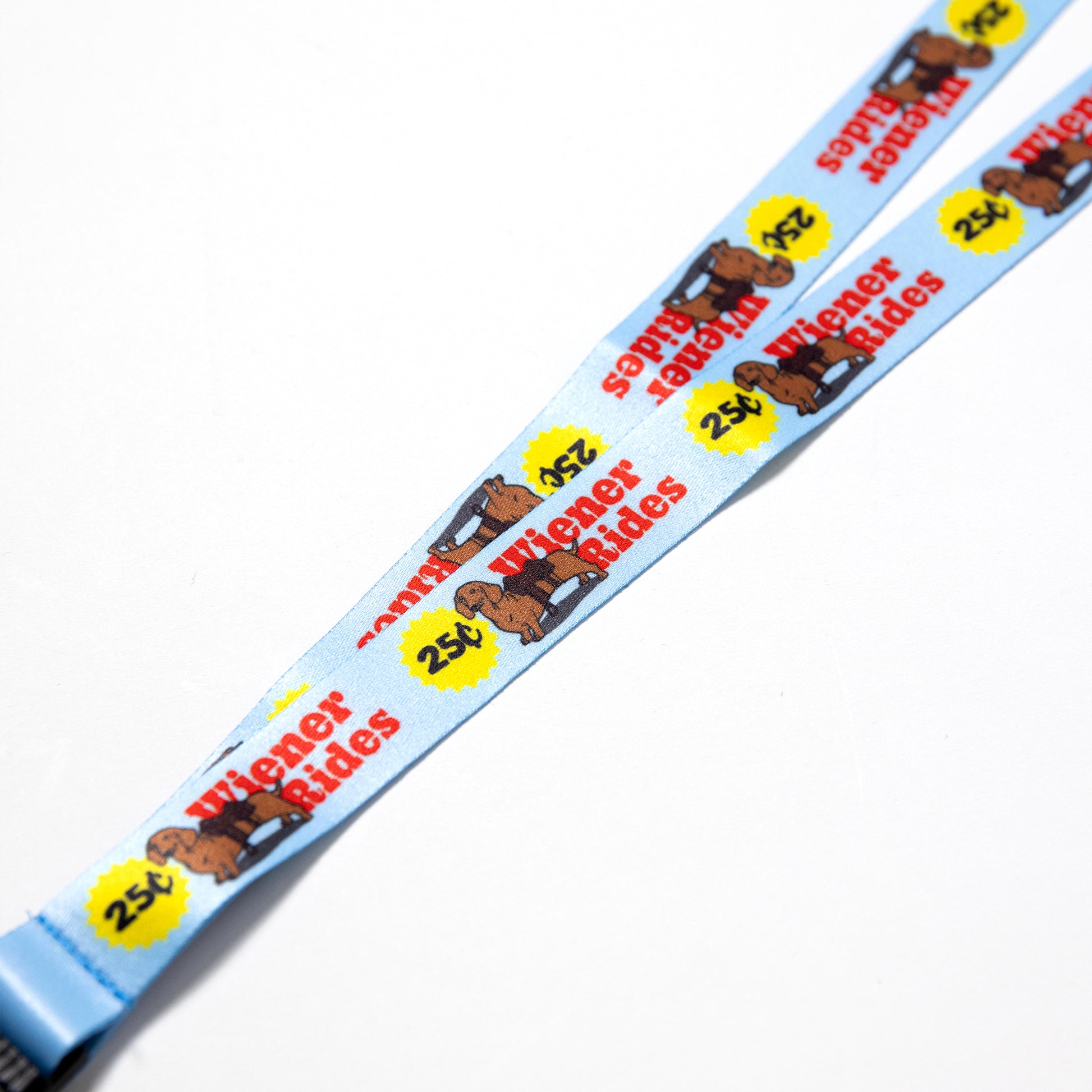 Weiner Rides Light Blue Lanyard