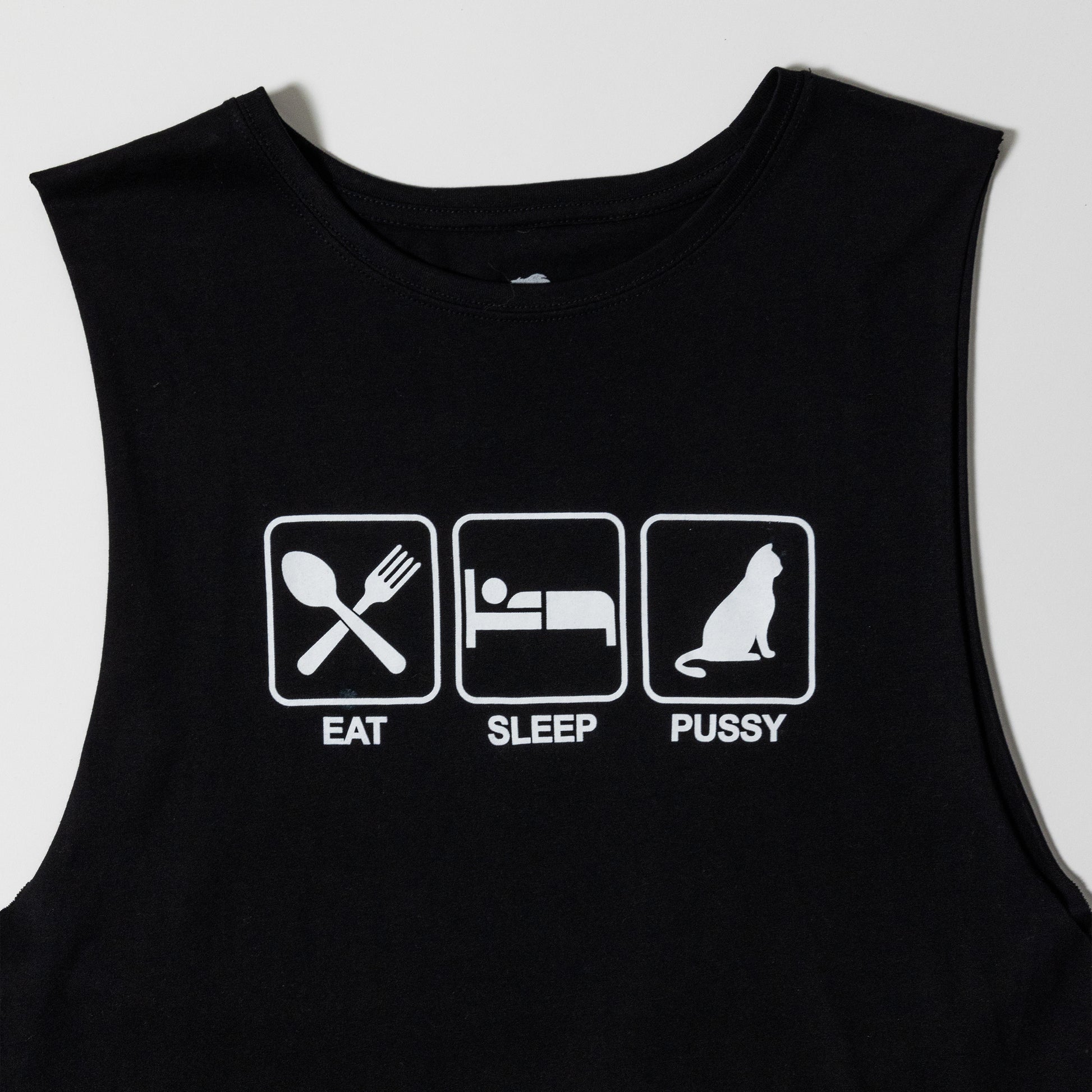 Eat Sleep Pussy Black Sleeveless Tank
