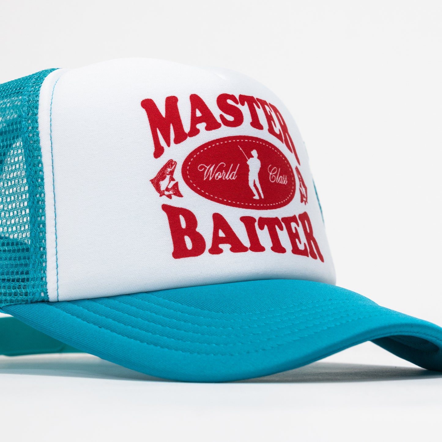 Master Baiter Teal Trucker Hat